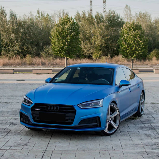 Satin Chrome Silk Azure Vinyl Wrap